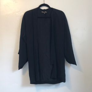 Winter Kate Black Silk Bat Wing Kimono XS